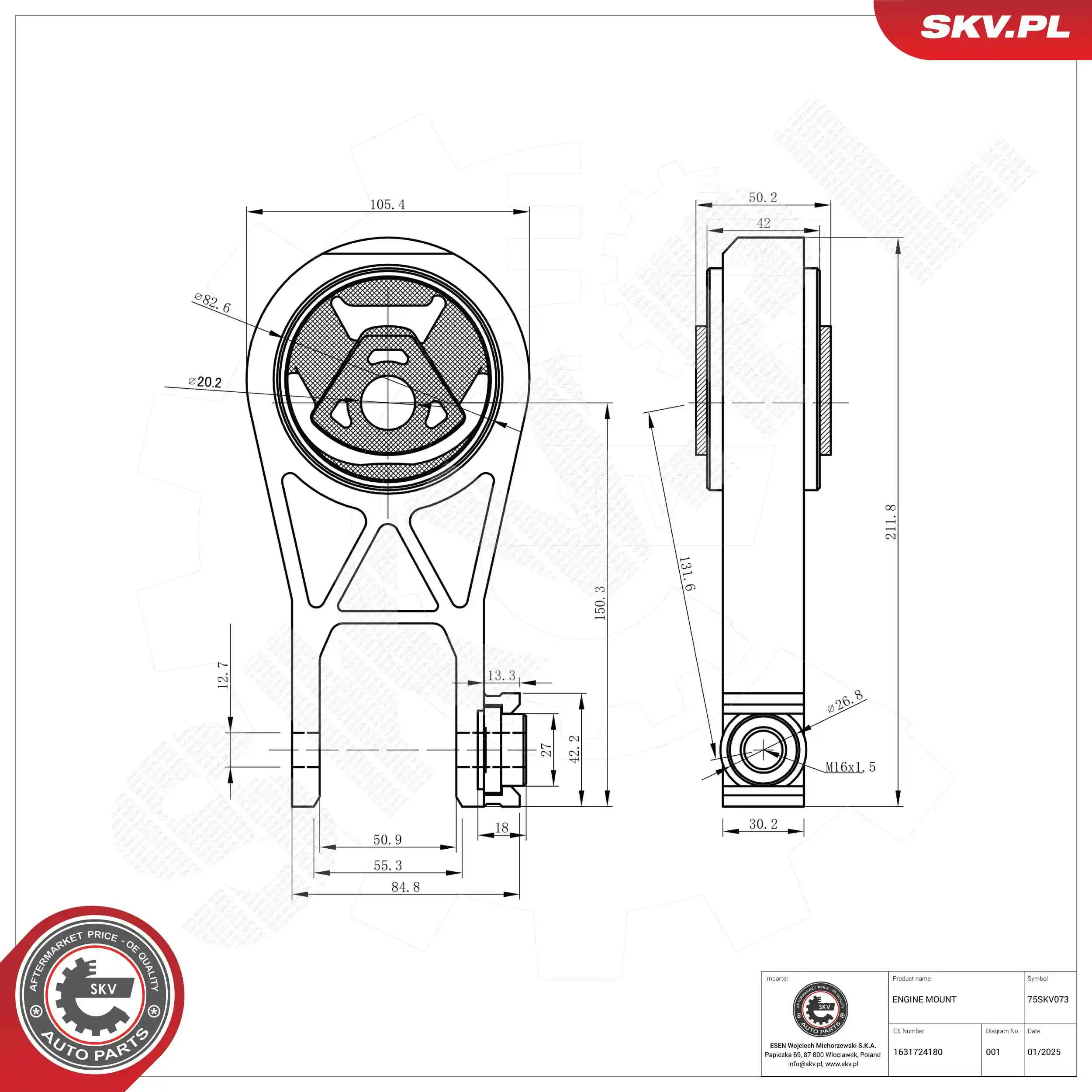 Mounting, engine